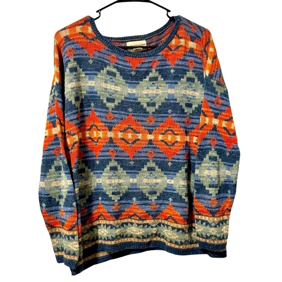 Denim & Supply Ralph Lauren Southwest Aztec Knit Sweater Sz M Boho Western - Picture 5 of 8